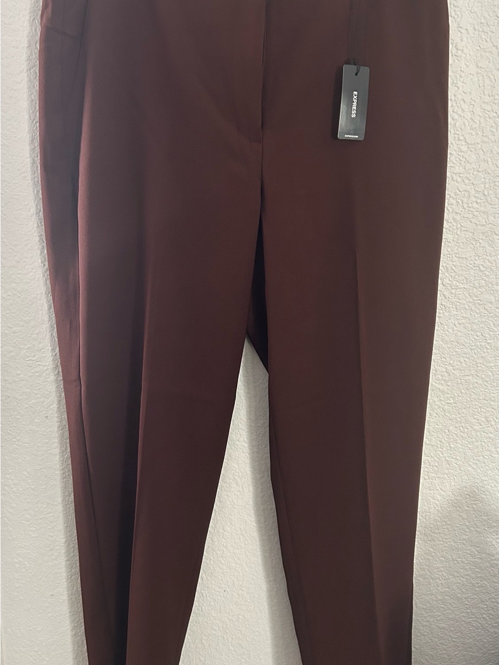 NWT Express Women's High-Rise Tapered Trousers — Deep Wine